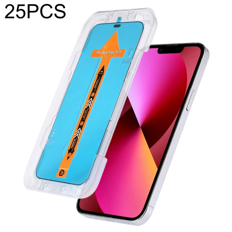 For iPhone 17e / 16e / 13 / 13 Pro 25pcs Fast Attach Dust-proof Anti-static Tempered Glass Film, For iPhone 13 mini (25PCS), For iPhone 17e / 16e / 13 / 13 Pro (25PCS), For iPhone 13 Pro Max (25PCS), For iPhone 12 mini(25PCS)                           ...