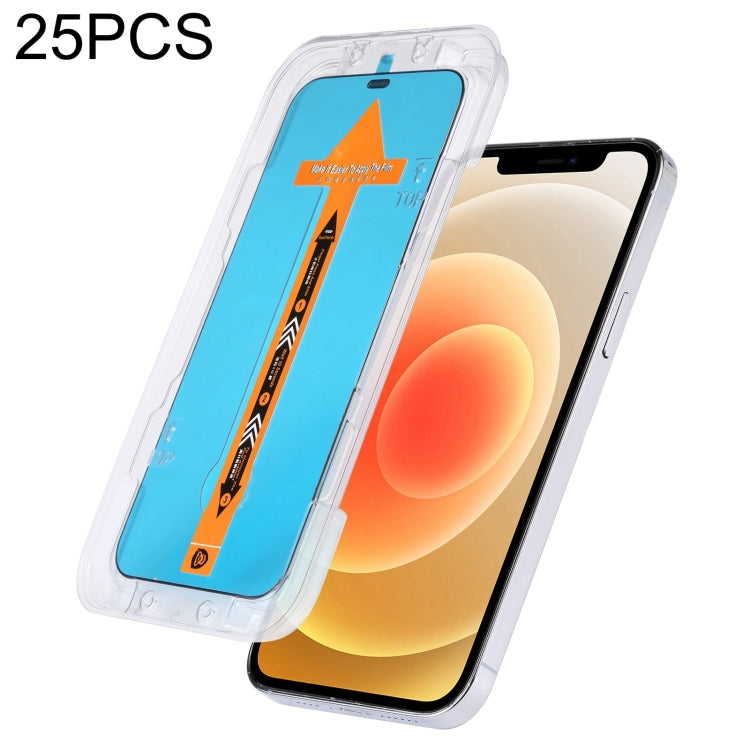 For iPhone 17e / 16e / 13 / 13 Pro 25pcs Fast Attach Dust-proof Anti-static Tempered Glass Film, For iPhone 13 mini (25PCS), For iPhone 17e / 16e / 13 / 13 Pro (25PCS), For iPhone 13 Pro Max (25PCS), For iPhone 12 mini(25PCS)                           ...