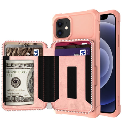Zipper Wallet Card Bag PU Back Case, For iPhone 12 mini, For iPhone 12 / 12 Pro, For iPhone 12 Pro Max, For iPhone 11 Pro, For iPhone 11 Pro Max, For iPhone XR, For iPhone XS Max, For iPhone SE 2022 / SE 2020 / 7 / 8 / 6 / 6s                           ...
