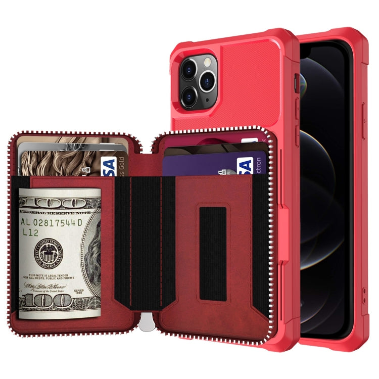 Zipper Wallet Card Bag PU Back Case, For iPhone 12 mini, For iPhone 12 / 12 Pro, For iPhone 12 Pro Max, For iPhone 11 Pro, For iPhone 11 Pro Max, For iPhone XR, For iPhone XS Max, For iPhone SE 2022 / SE 2020 / 7 / 8 / 6 / 6s                           ...
