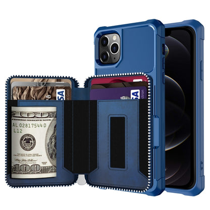 Zipper Wallet Card Bag PU Back Case, For iPhone 12 mini, For iPhone 12 / 12 Pro, For iPhone 12 Pro Max, For iPhone 11 Pro, For iPhone 11 Pro Max, For iPhone XR, For iPhone XS Max, For iPhone SE 2022 / SE 2020 / 7 / 8 / 6 / 6s                           ...