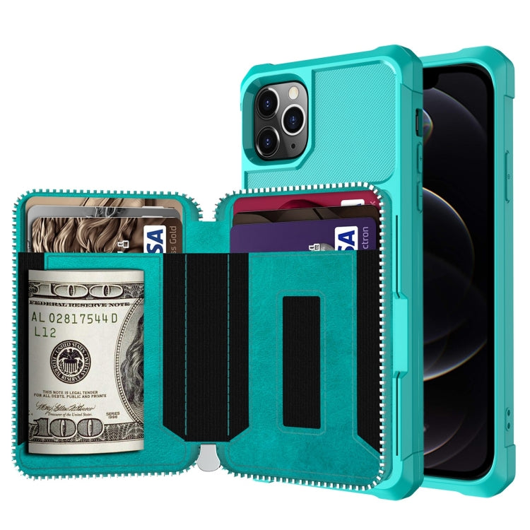 Zipper Wallet Card Bag PU Back Case, For iPhone 12 mini, For iPhone 12 / 12 Pro, For iPhone 12 Pro Max, For iPhone 11 Pro, For iPhone 11 Pro Max, For iPhone XR, For iPhone XS Max, For iPhone SE 2022 / SE 2020 / 7 / 8 / 6 / 6s                           ...