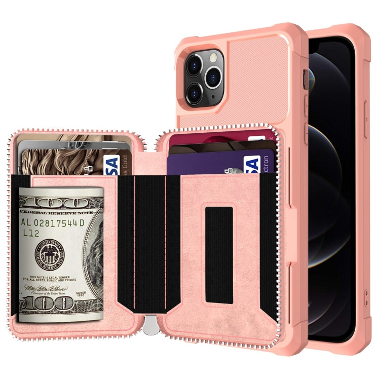 Zipper Wallet Card Bag PU Back Case, For iPhone 12 mini, For iPhone 12 / 12 Pro, For iPhone 12 Pro Max, For iPhone 11 Pro, For iPhone 11 Pro Max, For iPhone XR, For iPhone XS Max, For iPhone SE 2022 / SE 2020 / 7 / 8 / 6 / 6s                           ...