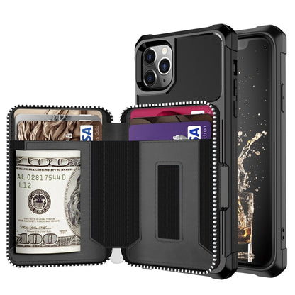 Zipper Wallet Card Bag PU Back Case, For iPhone 12 mini, For iPhone 12 / 12 Pro, For iPhone 12 Pro Max, For iPhone 11 Pro, For iPhone 11 Pro Max, For iPhone XR, For iPhone XS Max, For iPhone SE 2022 / SE 2020 / 7 / 8 / 6 / 6s                           ...