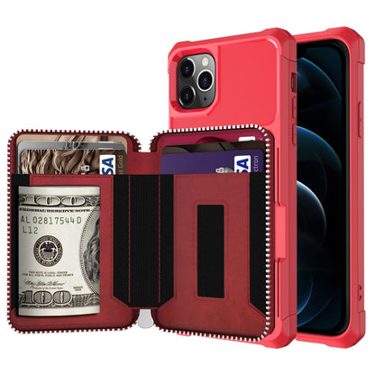 Zipper Wallet Card Bag PU Back Case, For iPhone 12 mini, For iPhone 12 / 12 Pro, For iPhone 12 Pro Max, For iPhone 11 Pro, For iPhone 11 Pro Max, For iPhone XR, For iPhone XS Max, For iPhone SE 2022 / SE 2020 / 7 / 8 / 6 / 6s                           ...