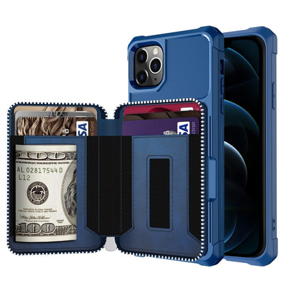 Zipper Wallet Card Bag PU Back Case, For iPhone 12 mini, For iPhone 12 / 12 Pro, For iPhone 12 Pro Max, For iPhone 11 Pro, For iPhone 11 Pro Max, For iPhone XR, For iPhone XS Max, For iPhone SE 2022 / SE 2020 / 7 / 8 / 6 / 6s                           ...