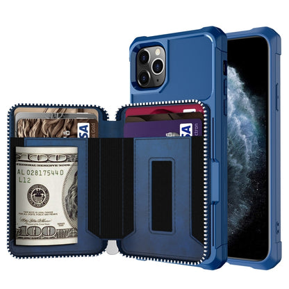 Zipper Wallet Card Bag PU Back Case, For iPhone 12 mini, For iPhone 12 / 12 Pro, For iPhone 12 Pro Max, For iPhone 11 Pro, For iPhone 11 Pro Max, For iPhone XR, For iPhone XS Max, For iPhone SE 2022 / SE 2020 / 7 / 8 / 6 / 6s                           ...