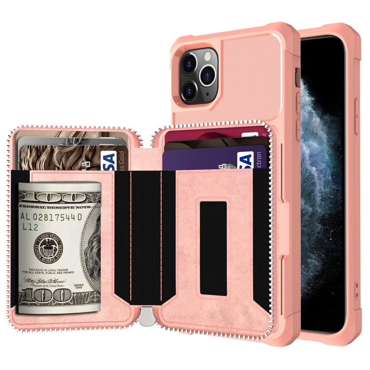 Zipper Wallet Card Bag PU Back Case, For iPhone 12 mini, For iPhone 12 / 12 Pro, For iPhone 12 Pro Max, For iPhone 11 Pro, For iPhone 11 Pro Max, For iPhone XR, For iPhone XS Max, For iPhone SE 2022 / SE 2020 / 7 / 8 / 6 / 6s                           ...