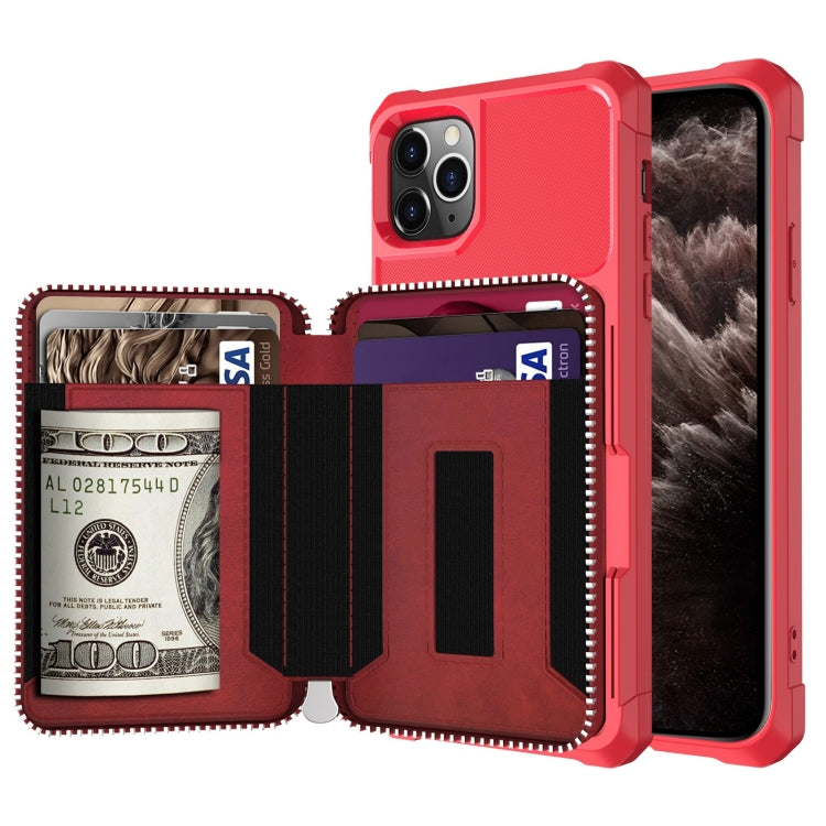 Zipper Wallet Card Bag PU Back Case, For iPhone 12 mini, For iPhone 12 / 12 Pro, For iPhone 12 Pro Max, For iPhone 11 Pro, For iPhone 11 Pro Max, For iPhone XR, For iPhone XS Max, For iPhone SE 2022 / SE 2020 / 7 / 8 / 6 / 6s                           ...