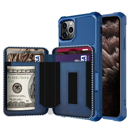 Zipper Wallet Card Bag PU Back Case, For iPhone 12 mini, For iPhone 12 / 12 Pro, For iPhone 12 Pro Max, For iPhone 11 Pro, For iPhone 11 Pro Max, For iPhone XR, For iPhone XS Max, For iPhone SE 2022 / SE 2020 / 7 / 8 / 6 / 6s                           ...