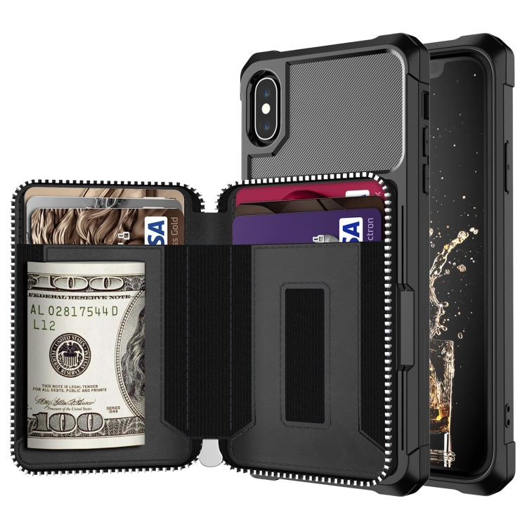 Zipper Wallet Card Bag PU Back Case, For iPhone 12 mini, For iPhone 12 / 12 Pro, For iPhone 12 Pro Max, For iPhone 11 Pro, For iPhone 11 Pro Max, For iPhone XR, For iPhone XS Max, For iPhone SE 2022 / SE 2020 / 7 / 8 / 6 / 6s                           ...