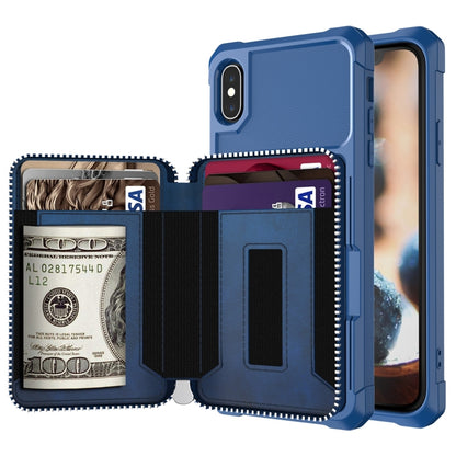 Zipper Wallet Card Bag PU Back Case, For iPhone 12 mini, For iPhone 12 / 12 Pro, For iPhone 12 Pro Max, For iPhone 11 Pro, For iPhone 11 Pro Max, For iPhone XR, For iPhone XS Max, For iPhone SE 2022 / SE 2020 / 7 / 8 / 6 / 6s                           ...