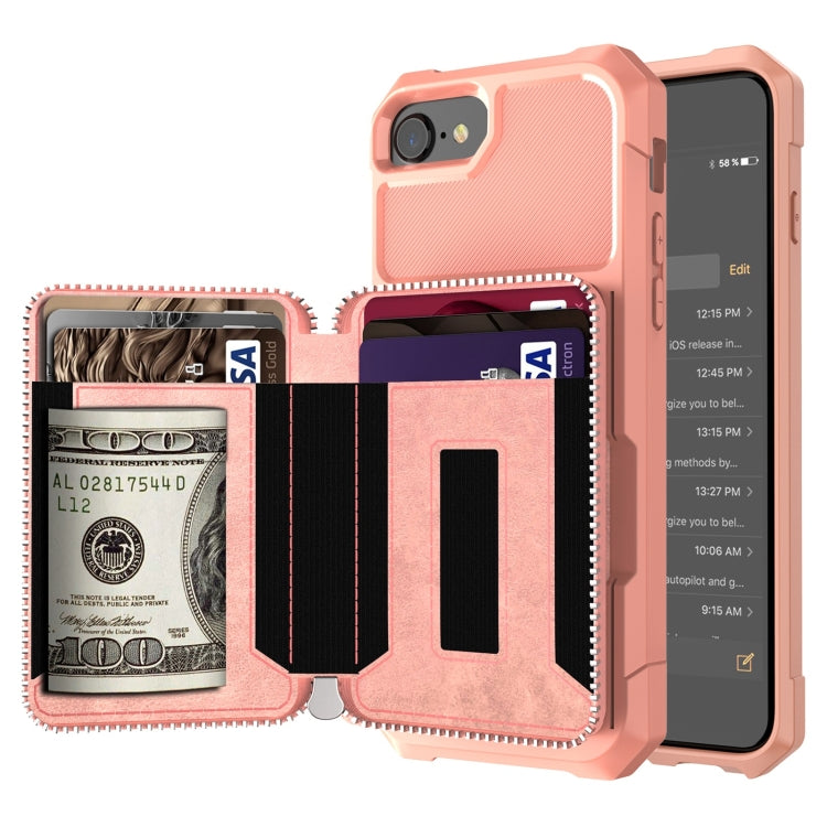 Zipper Wallet Card Bag PU Back Case, For iPhone 12 mini, For iPhone 12 / 12 Pro, For iPhone 12 Pro Max, For iPhone 11 Pro, For iPhone 11 Pro Max, For iPhone XR, For iPhone XS Max, For iPhone SE 2022 / SE 2020 / 7 / 8 / 6 / 6s                           ...
