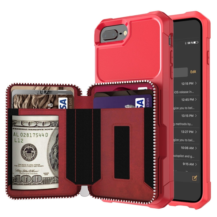 Zipper Wallet Card Bag PU Back Case, For iPhone 12 mini, For iPhone 12 / 12 Pro, For iPhone 12 Pro Max, For iPhone 11 Pro, For iPhone 11 Pro Max, For iPhone XR, For iPhone XS Max, For iPhone SE 2022 / SE 2020 / 7 / 8 / 6 / 6s                           ...