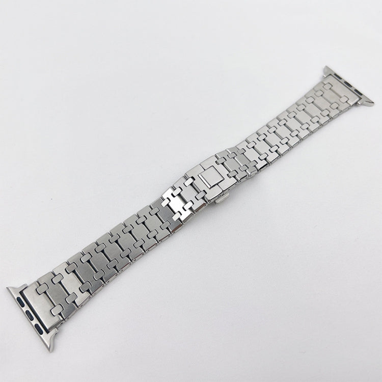 Oak Three Strains Metal Watchband For Apple Watch Series, 7 41mm / 6&SE&5&4 40mm / 3&2&1 38mm, 7 45mm / 6&SE&5&4 44mm / 3&2&1 42mm