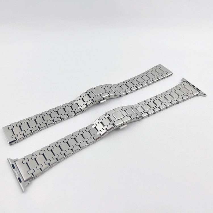 Oak Three Strains Metal Watchband For Apple Watch Series, 7 41mm / 6&SE&5&4 40mm / 3&2&1 38mm, 7 45mm / 6&SE&5&4 44mm / 3&2&1 42mm