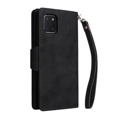 Rivet Buckle 9 Cards Three Fold Leather Phone Case, For Samsung Galaxy Note10 Lite, For Samsung Galaxy Note10+, For Samsung Galaxy Note20 Ultra, For Samsung Galaxy S8, For Samsung Galaxy S9, For Samsung Galaxy S9+, For Samsung Galaxy S10               ...