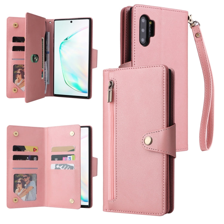 Rivet Buckle 9 Cards Three Fold Leather Phone Case, For Samsung Galaxy Note10 Lite, For Samsung Galaxy Note10+, For Samsung Galaxy Note20 Ultra, For Samsung Galaxy S8, For Samsung Galaxy S9, For Samsung Galaxy S9+, For Samsung Galaxy S10               ...