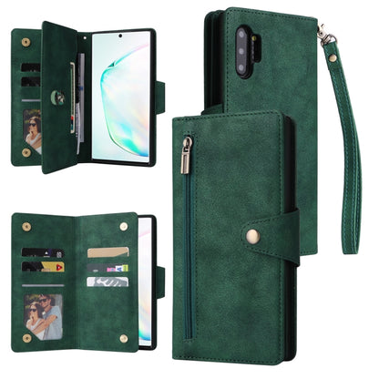 Rivet Buckle 9 Cards Three Fold Leather Phone Case, For Samsung Galaxy Note10 Lite, For Samsung Galaxy Note10+, For Samsung Galaxy Note20 Ultra, For Samsung Galaxy S8, For Samsung Galaxy S9, For Samsung Galaxy S9+, For Samsung Galaxy S10               ...