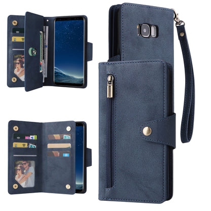 Rivet Buckle 9 Cards Three Fold Leather Phone Case, For Samsung Galaxy Note10 Lite, For Samsung Galaxy Note10+, For Samsung Galaxy Note20 Ultra, For Samsung Galaxy S8, For Samsung Galaxy S9, For Samsung Galaxy S9+, For Samsung Galaxy S10               ...