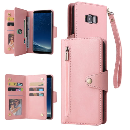 Rivet Buckle 9 Cards Three Fold Leather Phone Case, For Samsung Galaxy Note10 Lite, For Samsung Galaxy Note10+, For Samsung Galaxy Note20 Ultra, For Samsung Galaxy S8, For Samsung Galaxy S9, For Samsung Galaxy S9+, For Samsung Galaxy S10               ...
