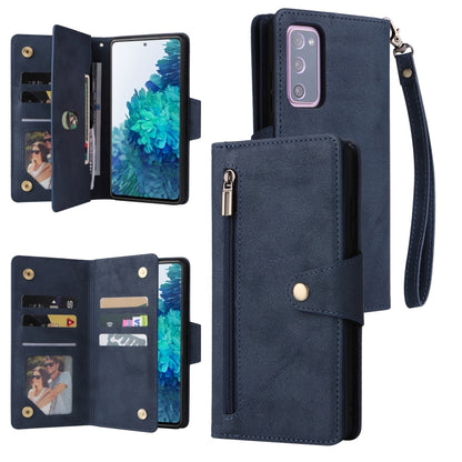 Rivet Buckle 9 Cards Three Fold Leather Phone Case, For Samsung Galaxy S10e, For Samsung Galaxy S20, For Samsung Galaxy S20 FE 5G, For Samsung Galaxy S20+, For Samsung Galaxy S21 5G, For Samsung Galaxy S21 FE 5G, For Samsung Galaxy S21+                ...