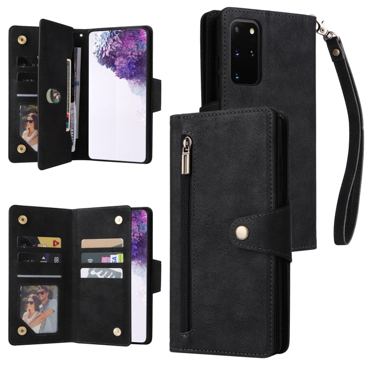 Rivet Buckle 9 Cards Three Fold Leather Phone Case, For Samsung Galaxy S10e, For Samsung Galaxy S20, For Samsung Galaxy S20 FE 5G, For Samsung Galaxy S20+, For Samsung Galaxy S21 5G, For Samsung Galaxy S21 FE 5G, For Samsung Galaxy S21+                ...