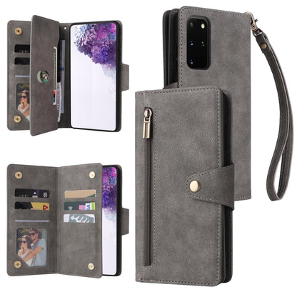 Rivet Buckle 9 Cards Three Fold Leather Phone Case, For Samsung Galaxy S10e, For Samsung Galaxy S20, For Samsung Galaxy S20 FE 5G, For Samsung Galaxy S20+, For Samsung Galaxy S21 5G, For Samsung Galaxy S21 FE 5G, For Samsung Galaxy S21+                ...