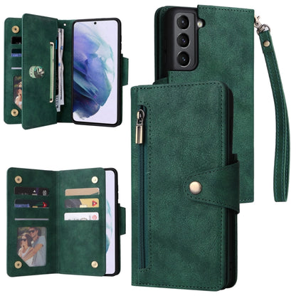 Rivet Buckle 9 Cards Three Fold Leather Phone Case, For Samsung Galaxy S10e, For Samsung Galaxy S20, For Samsung Galaxy S20 FE 5G, For Samsung Galaxy S20+, For Samsung Galaxy S21 5G, For Samsung Galaxy S21 FE 5G, For Samsung Galaxy S21+                ...