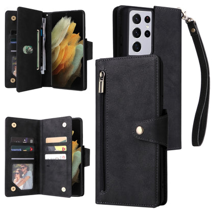 Rivet Buckle 9 Cards Three Fold Leather Phone Case, For Samsung Galaxy S10e, For Samsung Galaxy S20, For Samsung Galaxy S20 FE 5G, For Samsung Galaxy S20+, For Samsung Galaxy S21 5G, For Samsung Galaxy S21 FE 5G, For Samsung Galaxy S21+                ...
