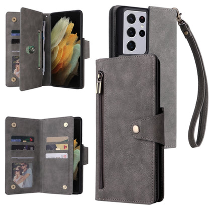 Rivet Buckle 9 Cards Three Fold Leather Phone Case, For Samsung Galaxy S10e, For Samsung Galaxy S20, For Samsung Galaxy S20 FE 5G, For Samsung Galaxy S20+, For Samsung Galaxy S21 5G, For Samsung Galaxy S21 FE 5G, For Samsung Galaxy S21+                ...