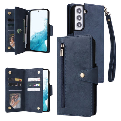 Rivet Buckle 9 Cards Three Fold Leather Phone Case, For Samsung Galaxy S10e, For Samsung Galaxy S20, For Samsung Galaxy S20 FE 5G, For Samsung Galaxy S20+, For Samsung Galaxy S21 5G, For Samsung Galaxy S21 FE 5G, For Samsung Galaxy S21+                ...