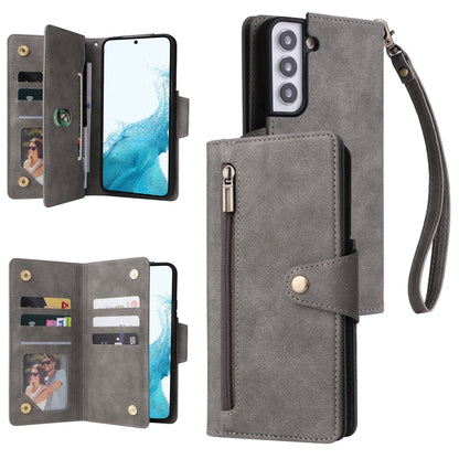 Rivet Buckle 9 Cards Three Fold Leather Phone Case, For Samsung Galaxy S10e, For Samsung Galaxy S20, For Samsung Galaxy S20 FE 5G, For Samsung Galaxy S20+, For Samsung Galaxy S21 5G, For Samsung Galaxy S21 FE 5G, For Samsung Galaxy S21+                ...