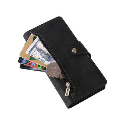 Rivet Buckle 9 Cards Three Fold Leather Phone Case, For Samsung Galaxy S22+, For Samsung Galaxy S22 Ultra 5G, For Samsung Galaxy A02, For Samsung Galaxy A03S 166mm, For Samsung Galaxy A10, For Samsung Galaxy A10s, For Samsung Galaxy A11 EU Version     ...