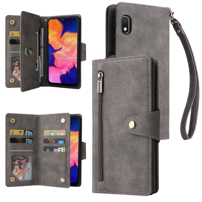 Rivet Buckle 9 Cards Three Fold Leather Phone Case, For Samsung Galaxy S22+, For Samsung Galaxy S22 Ultra 5G, For Samsung Galaxy A02, For Samsung Galaxy A03S 166mm, For Samsung Galaxy A10, For Samsung Galaxy A10s, For Samsung Galaxy A11 EU Version     ...