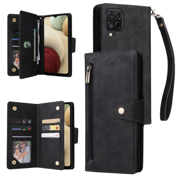 Rivet Buckle 9 Cards Three Fold Leather Phone Case, For Samsung Galaxy S22+, For Samsung Galaxy S22 Ultra 5G, For Samsung Galaxy A02, For Samsung Galaxy A03S 166mm, For Samsung Galaxy A10, For Samsung Galaxy A10s, For Samsung Galaxy A11 EU Version     ...