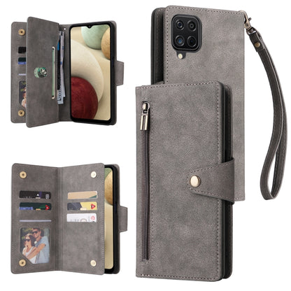 Rivet Buckle 9 Cards Three Fold Leather Phone Case, For Samsung Galaxy S22+, For Samsung Galaxy S22 Ultra 5G, For Samsung Galaxy A02, For Samsung Galaxy A03S 166mm, For Samsung Galaxy A10, For Samsung Galaxy A10s, For Samsung Galaxy A11 EU Version     ...