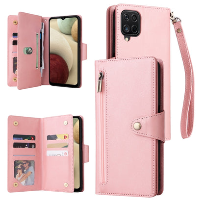 Rivet Buckle 9 Cards Three Fold Leather Phone Case, For Samsung Galaxy S22+, For Samsung Galaxy S22 Ultra 5G, For Samsung Galaxy A02, For Samsung Galaxy A03S 166mm, For Samsung Galaxy A10, For Samsung Galaxy A10s, For Samsung Galaxy A11 EU Version     ...
