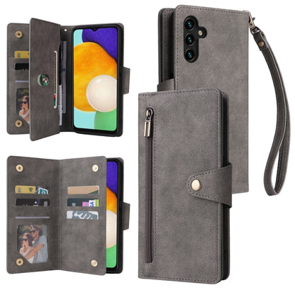 Rivet Buckle 9 Cards Three Fold Leather Phone Case, For Samsung Galaxy S22+, For Samsung Galaxy S22 Ultra 5G, For Samsung Galaxy A02, For Samsung Galaxy A03S 166mm, For Samsung Galaxy A10, For Samsung Galaxy A10s, For Samsung Galaxy A11 EU Version     ...