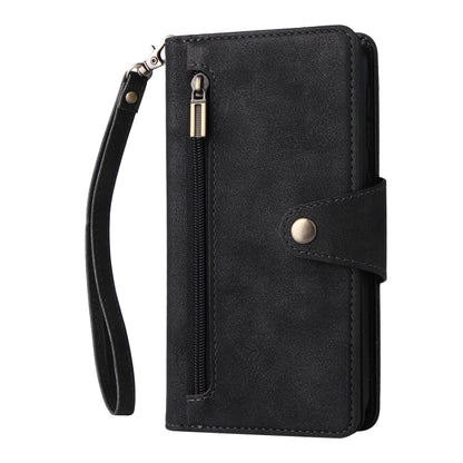 Rivet Buckle 9 Cards Three Fold Leather Phone Case, For Samsung Galaxy A20, For Samsung Galaxy A20E, For Samsung Galaxy A20S, For Samsung Galaxy A21 EU Version, For Samsung Galaxy A21S, For Samsung Galaxy A22 4G, For Samsung Galaxy A22 5G              ...