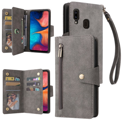 Rivet Buckle 9 Cards Three Fold Leather Phone Case, For Samsung Galaxy A20, For Samsung Galaxy A20E, For Samsung Galaxy A20S, For Samsung Galaxy A21 EU Version, For Samsung Galaxy A21S, For Samsung Galaxy A22 4G, For Samsung Galaxy A22 5G              ...