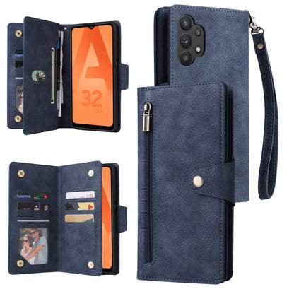 Rivet Buckle 9 Cards Three Fold Leather Phone Case, For Samsung Galaxy A20, For Samsung Galaxy A20E, For Samsung Galaxy A20S, For Samsung Galaxy A21 EU Version, For Samsung Galaxy A21S, For Samsung Galaxy A22 4G, For Samsung Galaxy A22 5G              ...