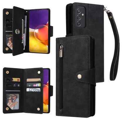 Rivet Buckle 9 Cards Three Fold Leather Phone Case, For Samsung Galaxy A82, For Samsung Galaxy Note9, For Samsung Galaxy Note10