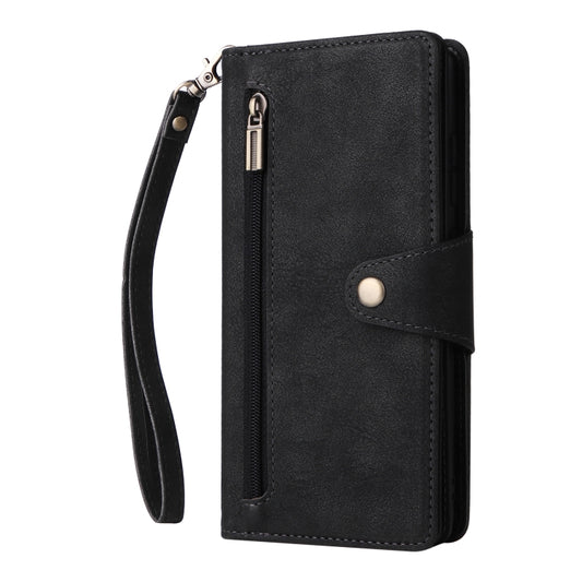 Rivet Buckle 9 Cards Three Fold Leather Phone Case, For Samsung Galaxy A82, For Samsung Galaxy Note9, For Samsung Galaxy Note10