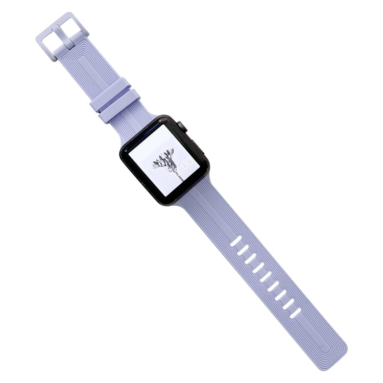 Thread Silicone Watchband For Apple Watch Series, 7 41mm / 6&SE&5&4 40mm / 3&2&1 38mm, 7 45mm / 6&SE&5&4 44mm / 3&2&1 42mm