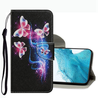 Coloured Drawing Pattern Leather Phone Case, For Samsung Galaxy S22 Ultra 5G, For Samsung Galaxy S22 5G, For Samsung Galaxy S22+ 5G