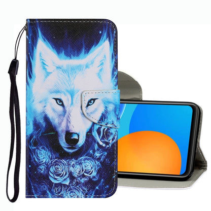 Coloured Drawing Pattern Leather Phone Case, For OPPO A16, For Huawei P Smart 2021, For vivo Y21