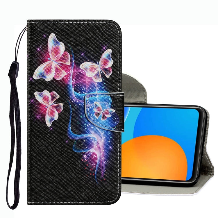 Coloured Drawing Pattern Leather Phone Case, For OPPO A16, For Huawei P Smart 2021, For vivo Y21