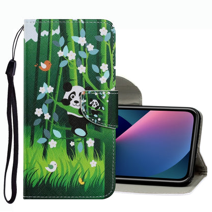 Coloured Drawing Pattern Leather Phone Case, For iPhone 13 mini, For iPhone 13, For iPhone 13 Pro