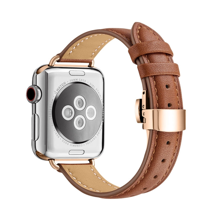 Slimming Butterfly Buckle Watchband For Apple Watch Series, 7 41mm / 6&SE&5&4 40mm / 3&2&1 38mm, 7 45mm / 6&SE&5&4 44mm / 3&2&1 42mm